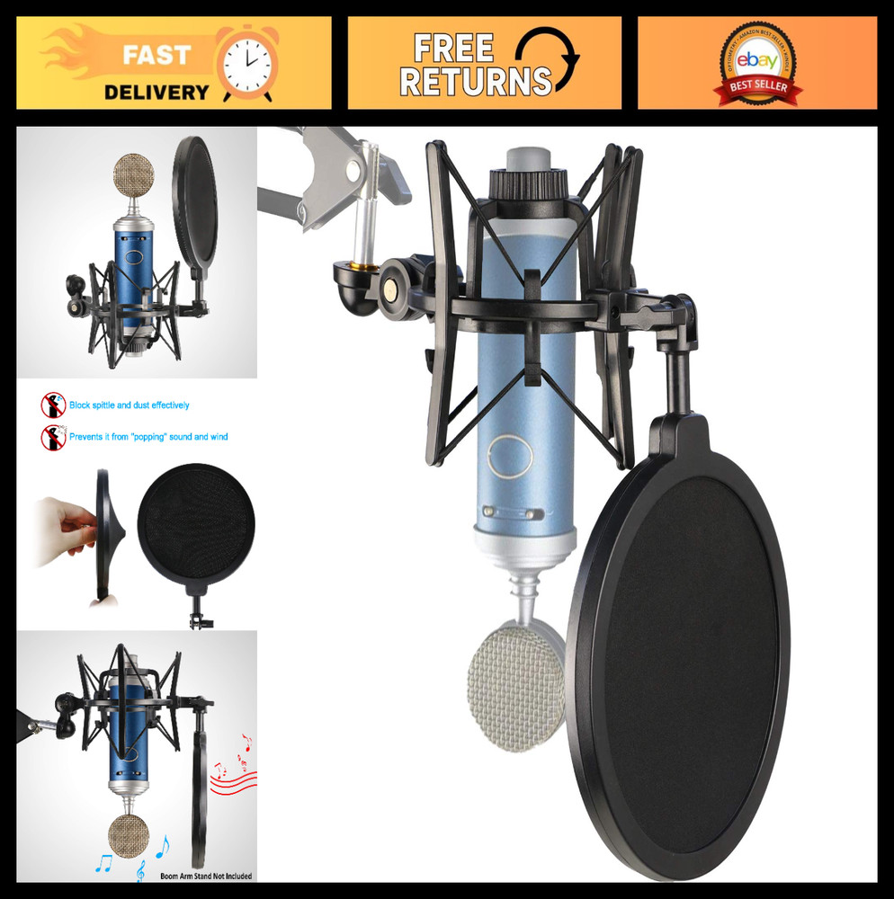 Shock Mount with Pop Filter & Windscreen for Bluebird SL Microphone – Vibration