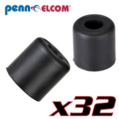 32 Pack Penn Elcom F1690 Rubber Cabinet Foot 1″ Dia. x 1″ H Heavy-duty Black