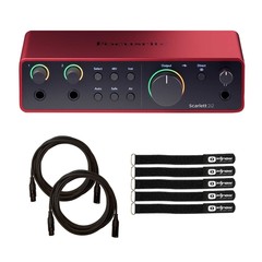 Focusrite Scarlett 2i2 4th Generation 2-in 2-out USB Audio Interface w/ XLR Cab