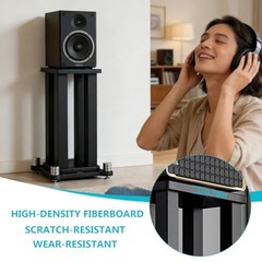 Universal Wooden Speaker Stands Pair, Heavy Duty Floor Standing Speaker 27.5 in