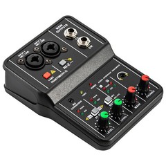 2 Channel Mixing Console Live Studio Audio DJ Mixer Sound Board USB Interface