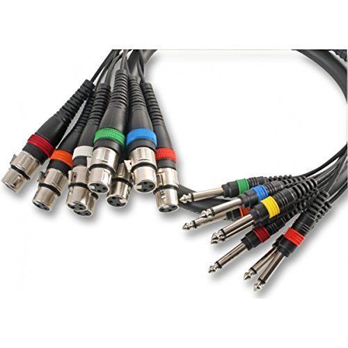 Professional Multi pair link 8 XLR female – 8 1/4” mono plug Color Coded 2 Pole