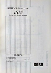KORG i5M Synthesizer MIDI Music Synth Module Original Service Manual Book, 1996.