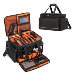 DJ Cable File Bag with Adjustable Dividers, 15.6“ Laptop Sleeve, Travel Musi…
