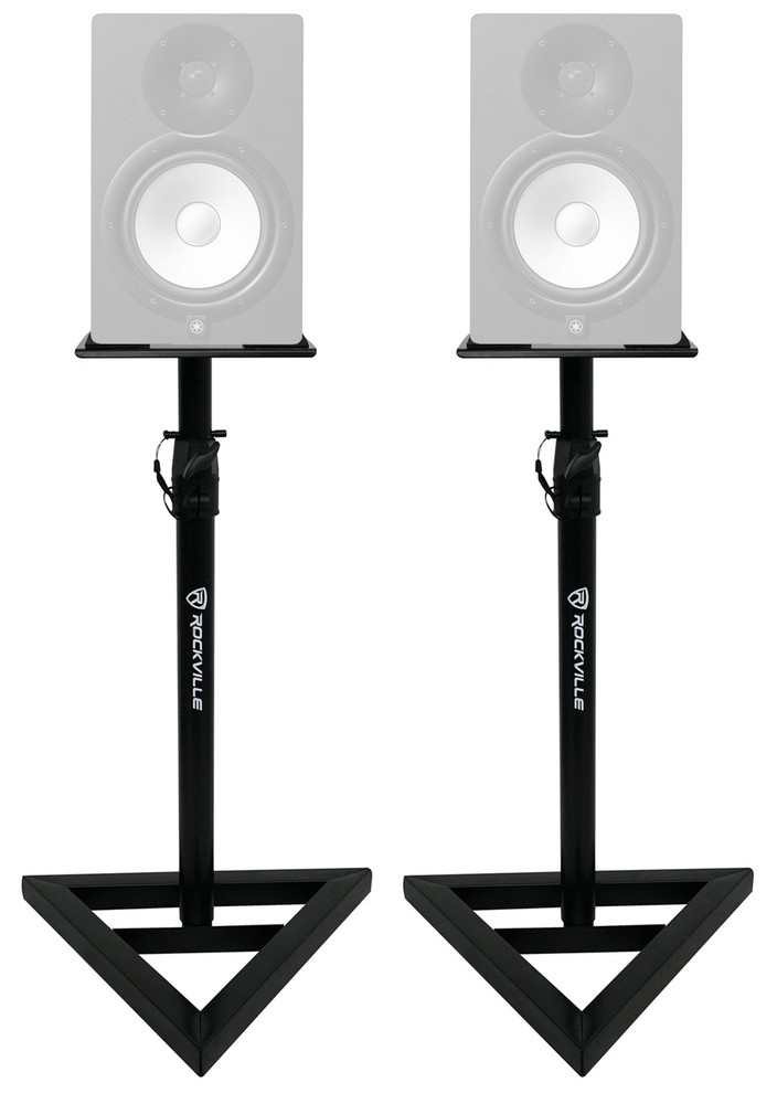 (2) Rockville Adjustable Studio Monitor Speaker Stands For Yamaha HS5 Monitors