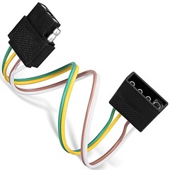 4 Pin Trailer Light Plug Connector Wire Harness Extension 18AVG Male-Female 1ft