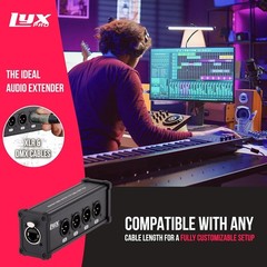 LyxPro 4‑Channel XLR to RJ45 Ethercon Male Breakout Audio Interface Cable Snake