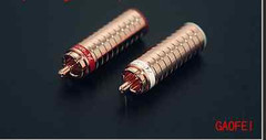 4x Red Copper Plated RCA Phono Audio Plug Connector 8.5mm Cable