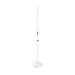 Round Base Straight Mic Stand White with Bag – On-Stage
