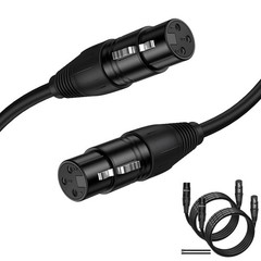 10ft XLR Female to Female 2Pack Balanced Shielded Microphone Audio Cable 3-pin