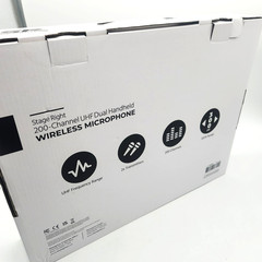 Monoprice Wireless Mic System Dual Handheld 200-Channel UHF for Karaoke Church