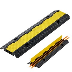 Uimoso Rubber Cable Ramp with 2 Channels, 22000 lbs/axle Capacity