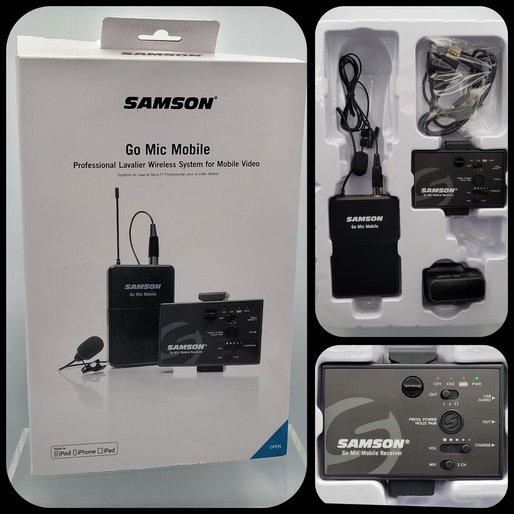 Samson Go Mic Mobile Receiver with LM8 Lavalier and Belt Pack Transmitter