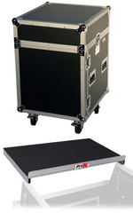 Pro X T-12MRSS 12U x 10U Slant Combo DJ / Mixer Rack Case + Sliding Laptop Shelf
