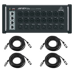 Behringer SD16 I/O Stage Box with 16x Remote-Controllable MIDAS Preamps, Bundle