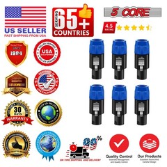 4 Pole Speakon Connector 6 Pieces with Twist Lock Audio Jack Male Plug