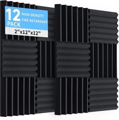 12 Pack Acoustic Panels 12x12x2 High Density Sound Absorbing Foam Wedge for Home