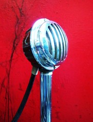 Vintage 1940’s American RC crystal microphone harp mic w cable display Astatic