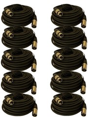 10 PACK 50 Ft Foot 3-Pin XLR Male to Female Mic Extension Microphone Audio Cable