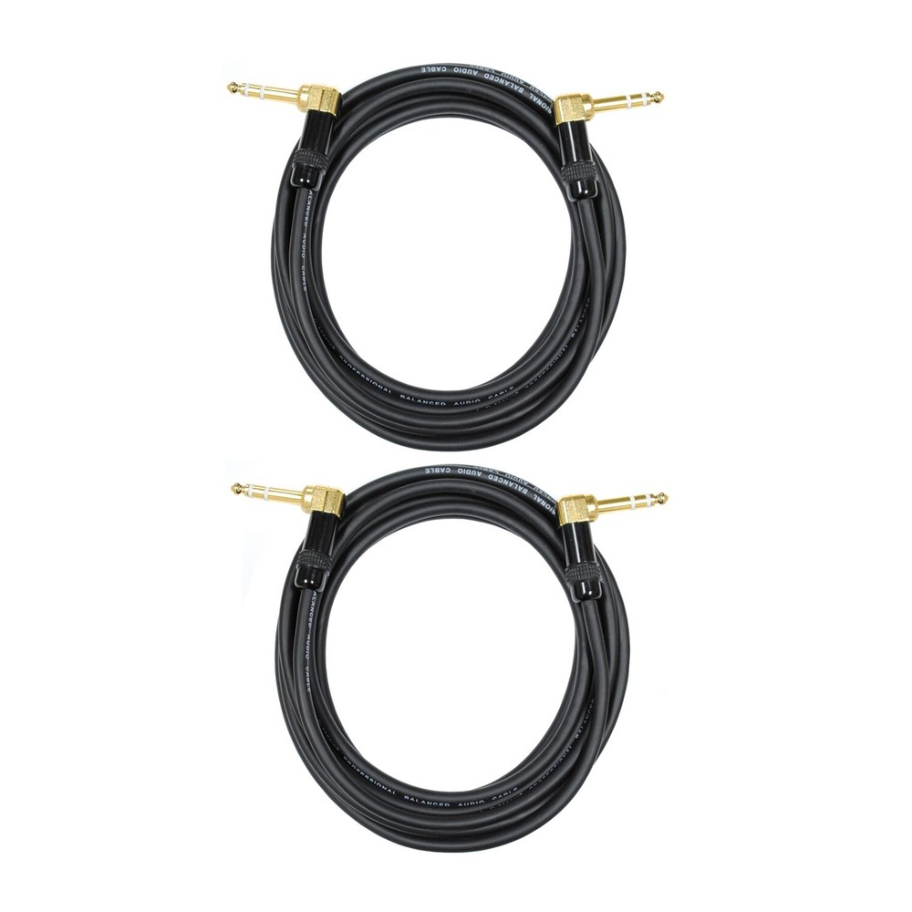 Audio2000’s C25025P2 25 Feet 1/4″ TRS Right Angle to Right Angle Cable (2 Pack)