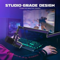 FIFINE Microphone Boom Arm Adjustable Stand for Podcast Streaming Gaming