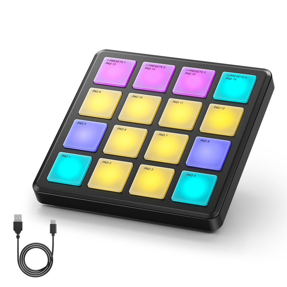 Donner STARRYPAD MINI Drum Machine 16 Pads Beat Maker Note Repeat Controller