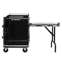 PRORECK 12UT 12U 20″ Slant Mixer Top Rack Case Plywood Side Table Road Case Cast