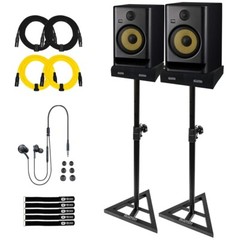 KRK Generation 5 Rokit RP8 G5 8″ Studio Monitors 2-Pack with Stands