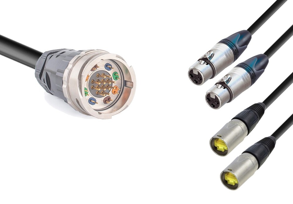 DG Systems – Spider SGH M / Ethercon + XLR – 2x Cat5e + 2x DMX – Made in Italy