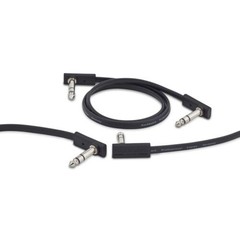 Rockboard Flat Patch TRS Cable, 30 cm 12″, Black 2-PACK