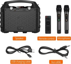 Hotec Wireless Bluetooth Portable PA Speaker System, Powerful Bluetooth Karaoke