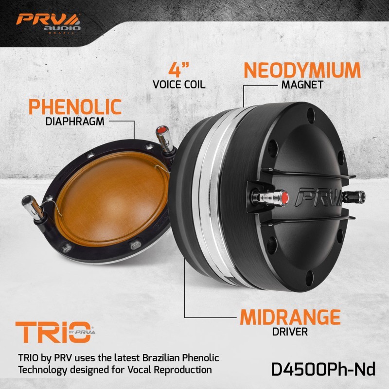 D4 Series 2″ Power Handling 8 Ohm, Exit Neodymium Phenolic Comp Driver (single)