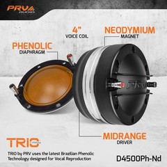 D4 Series 2″ Power Handling 8 Ohm, Exit Neodymium Phenolic Comp Driver (single)