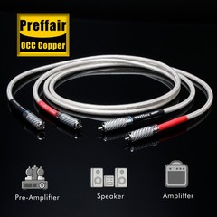 Preffair RCA Cable OCC Silver-Plated Audio Cable with Carbon Fiber RCA Connector