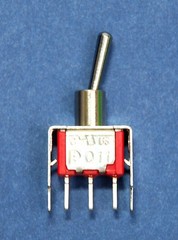 100pc Miniature Toggle Switch 1MS1T1B4VS2QES On/On 3P SPDT 2A250V V-Bracket