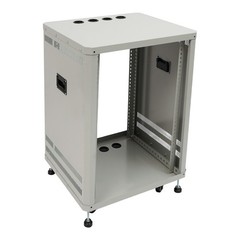 15U Component Rack Cabinet DJ Equipment Cabinet for Audio Video w/ Feet&Wheels