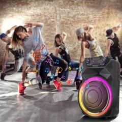 18″ Bluetooth PA Speaker System 4500W with Mic Guitar Jack for Live Performance