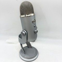 Blue Yeti Silver USB Condenser Microphone w/ Desk Stand PC/Mac Tested Working