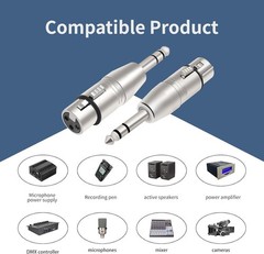 XLR Female to 1/4″ TRS Adapter, 2-Pack, Balanced 6.35Mm Male to XLR Female Conne