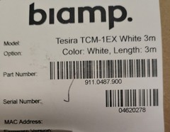 Brand New Biamp Tesira TCM-1EX 3m Beam tracking Ceiling Microphone White