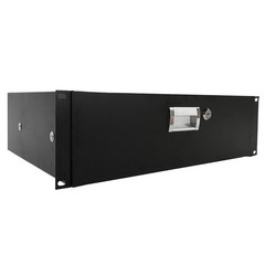 19″ 3U Steel Plate DJ Drawer Equipment Cabinet Rack Case with Keys