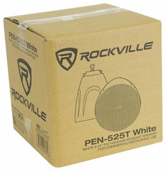 6 Rockville PEN-525T White 5.25″ 70V Hanging Pendant Speakers For Restaurant/Bar