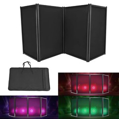 Black Portable Foldable DJ Booth Sturdy & Easy to Set Up Metal Frame W/Carry Bag