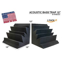 2 Pack Acoustic Foam Bass Trap Studio Soundproofing Corner Wall 12″ X 12″ X 12″