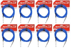 8 Rockville RCGT10BL 10′ 1/4″ TS to 1/4“ TS Guitar/Instrument Cable