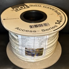 Monoprice 100ft Access Series Speaker Wire, CL2 Rated, 2-Conductor, 14AWG, White