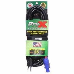 ProX XC-PWCE14-25 25FT PowerCON Blue to Edison Male 14AWG Power Cord