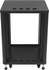 19“ 15U AV Equipment Rack w/ Caster Wheels Universal Network & Stereo Stand