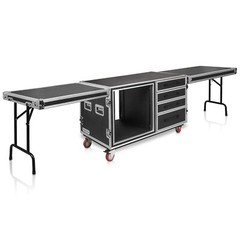 Sound Town 12U Workstation Rack Case w/ 4 Drawers & 2 Tables (STRC-SP12U4DT2)