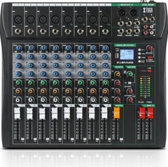 80CT 8 Channel Mixer for PC Recording Sound Controller with 48V Phantom Power